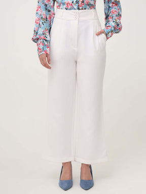 WOMEN'S LUXURY BANANA CREPE OFF WHITE K PANT