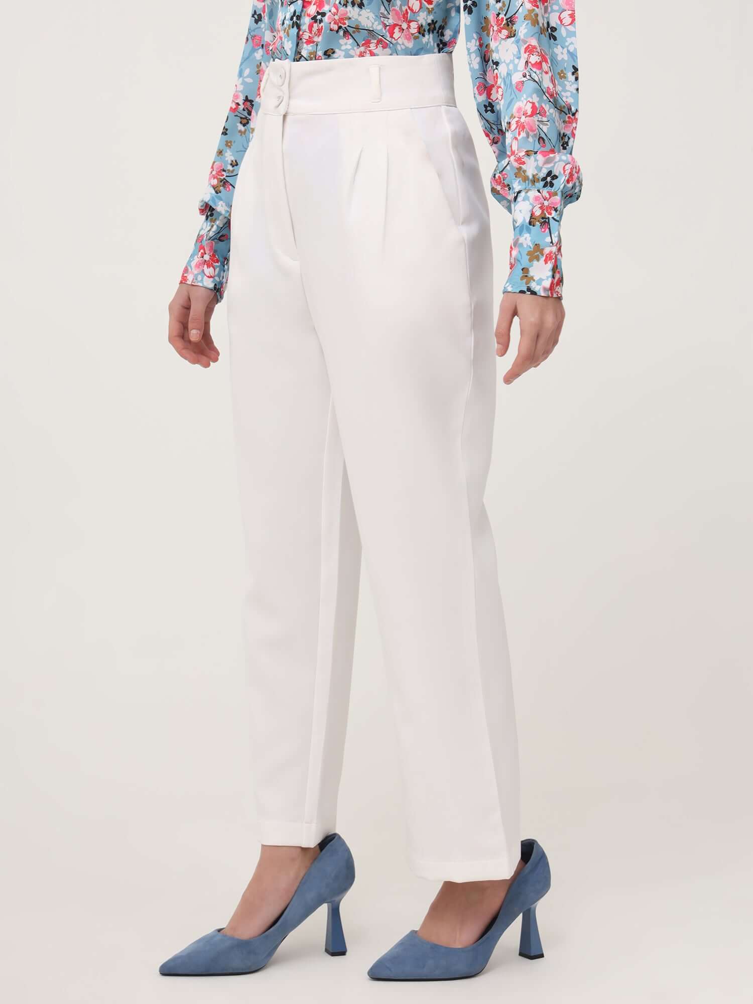 WOMEN'S LUXURY BANANA CREPE OFF WHITE K PANT