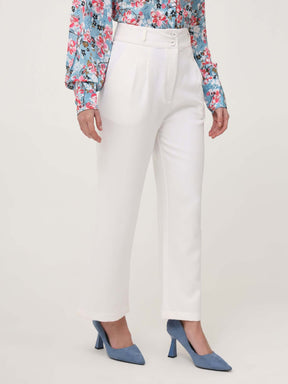 WOMEN'S LUXURY BANANA CREPE OFF WHITE K PANT