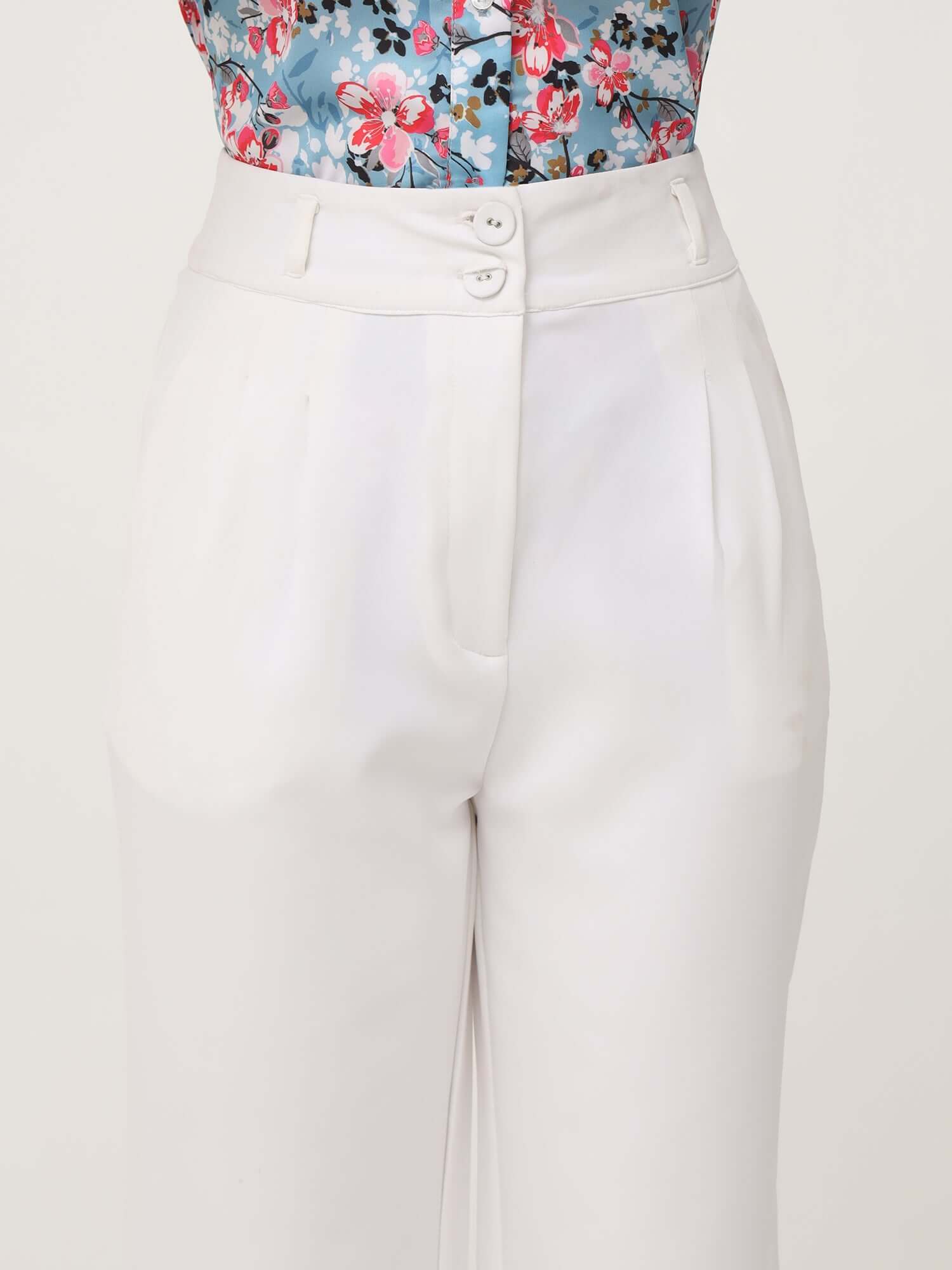 WOMEN'S LUXURY BANANA CREPE OFF WHITE K PANT