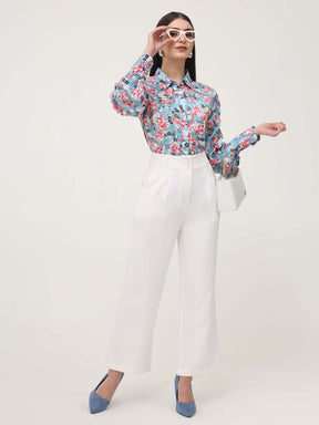 WOMEN'S LUXURY BANANA CREPE OFF WHITE K PANT