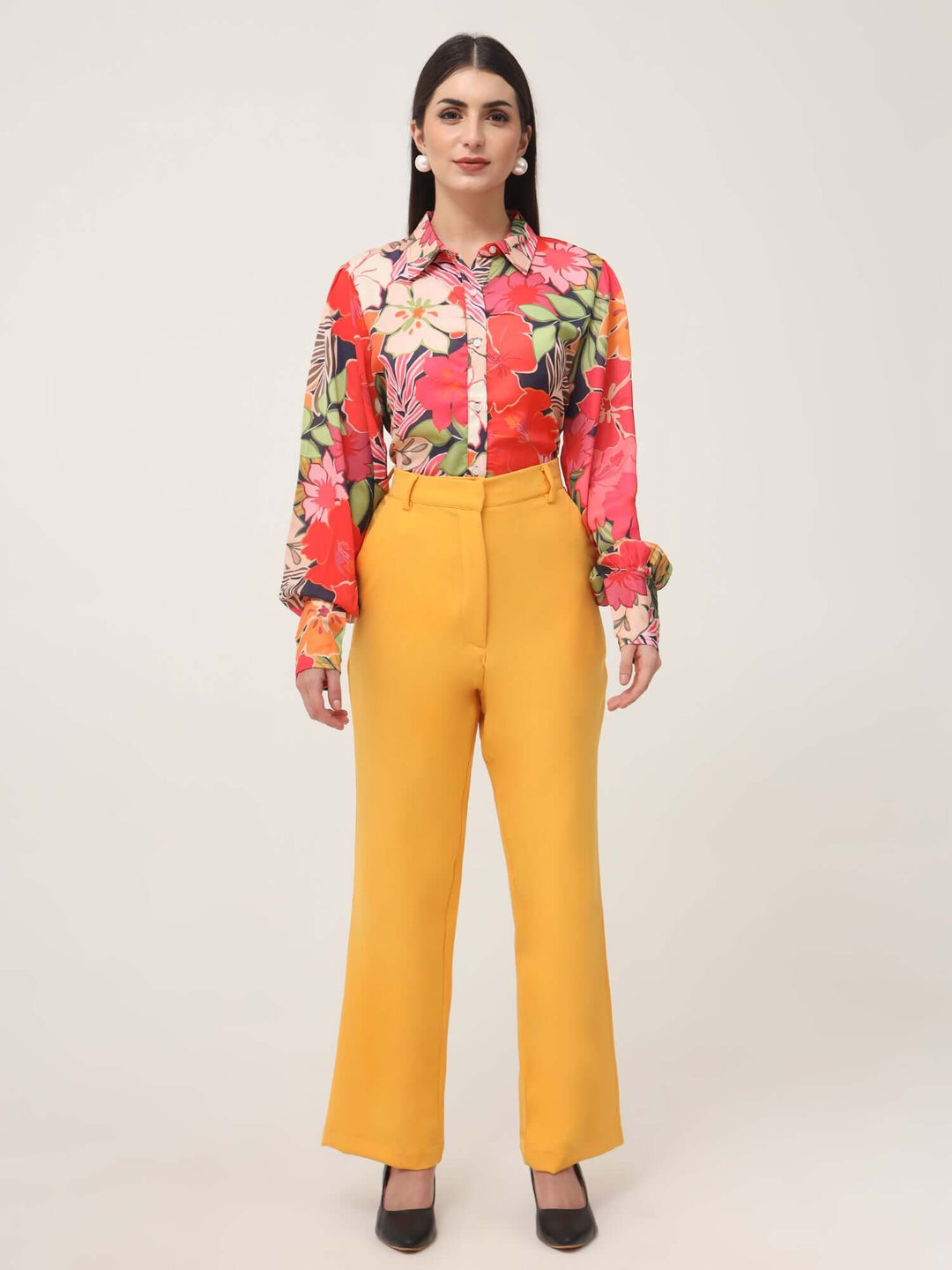 Women'S Luxury Banana Crepe Mango Straight Fit With Flap Pocket Trouser