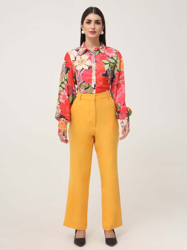 Women'S Luxury Banana Crepe Mango Straight Fit With Flap Pocket Trouser