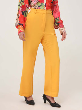 WOMEN'S LUXURY BANANA CREPE MANGO STRAIGHT FIT WITH FLAP POCKET TROUSER