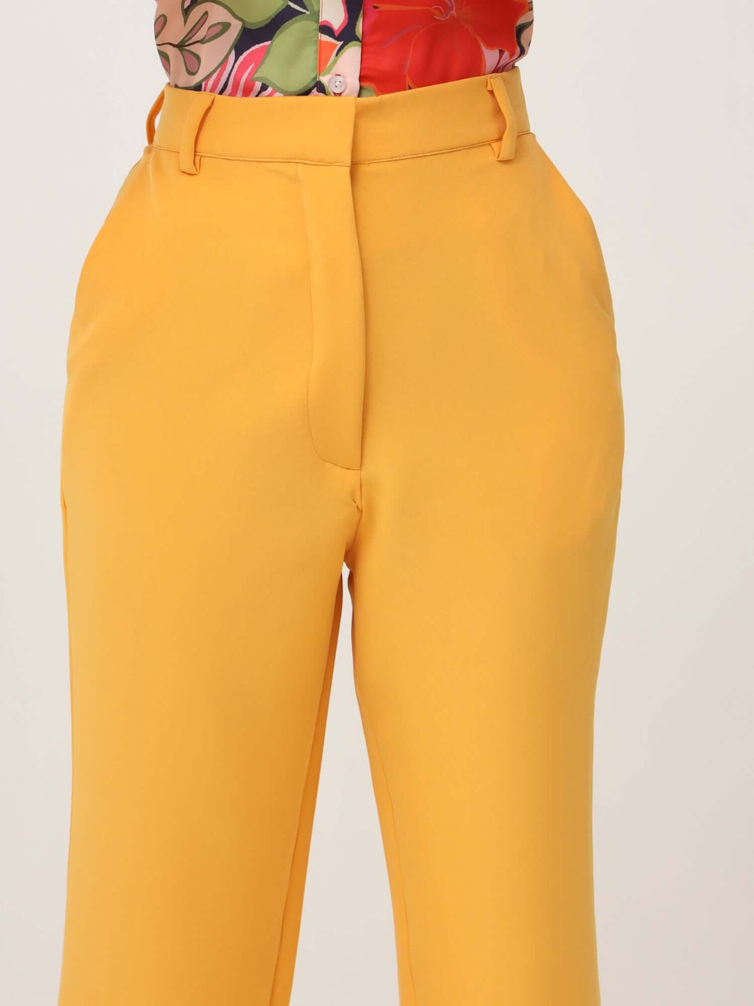Women'S Luxury Banana Crepe Mango Straight Fit With Flap Pocket Trouser
