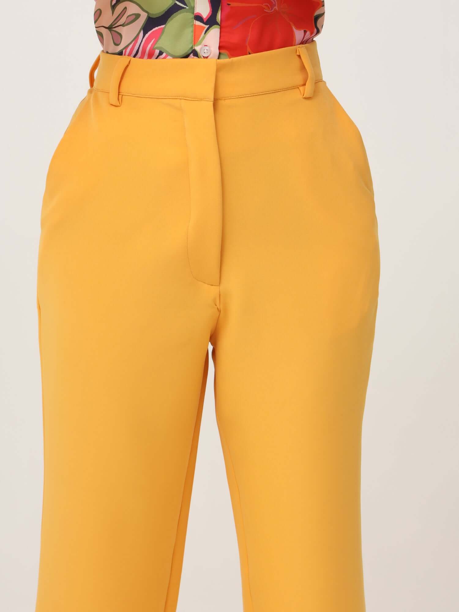 WOMEN'S LUXURY BANANA CREPE MANGO STRAIGHT FIT WITH FLAP POCKET TROUSER