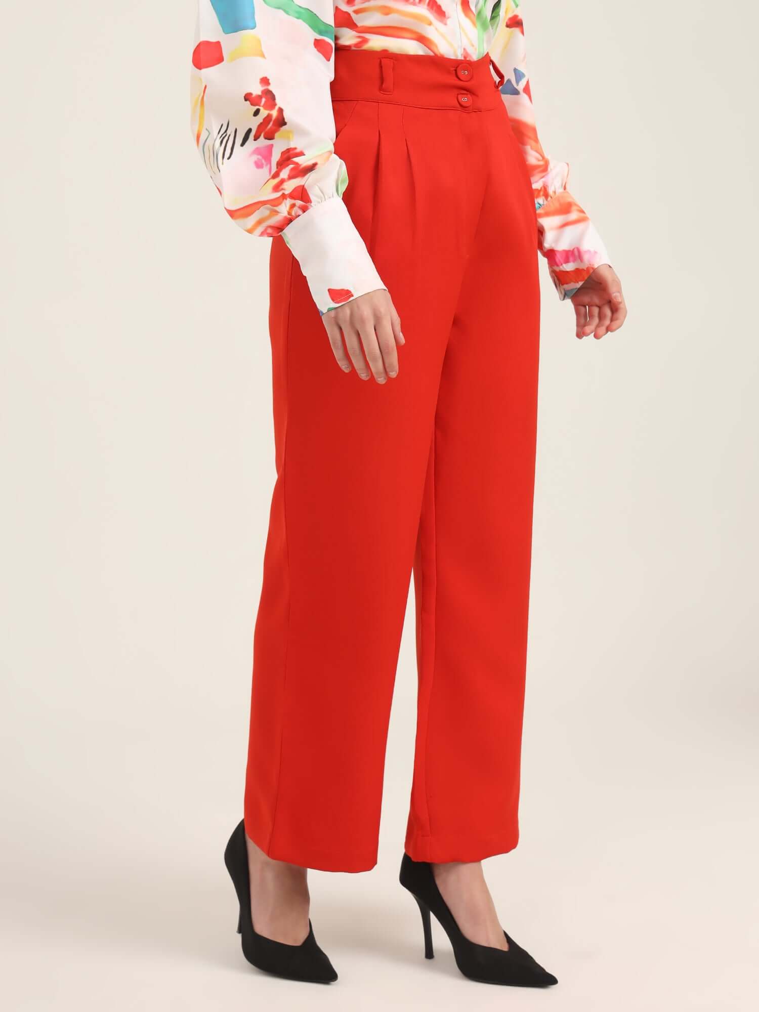 WOMEN'S LUXURY BANANA CREPE MARS RED K PANT