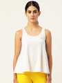 Womens Premium Cotton Lycra Smart Fit Sleeveless Solid Top