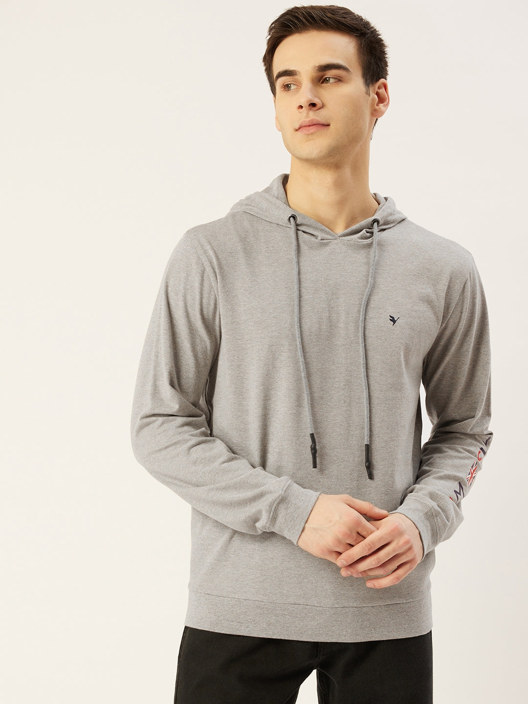 Men's Hooded Sweatshirt with Premium Cotton and Printed Full Sleeves