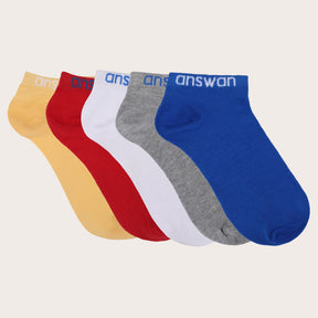 AMSWAN UNISEX LOW ANKLE SOCKS UNI SIZE PACK OF 05