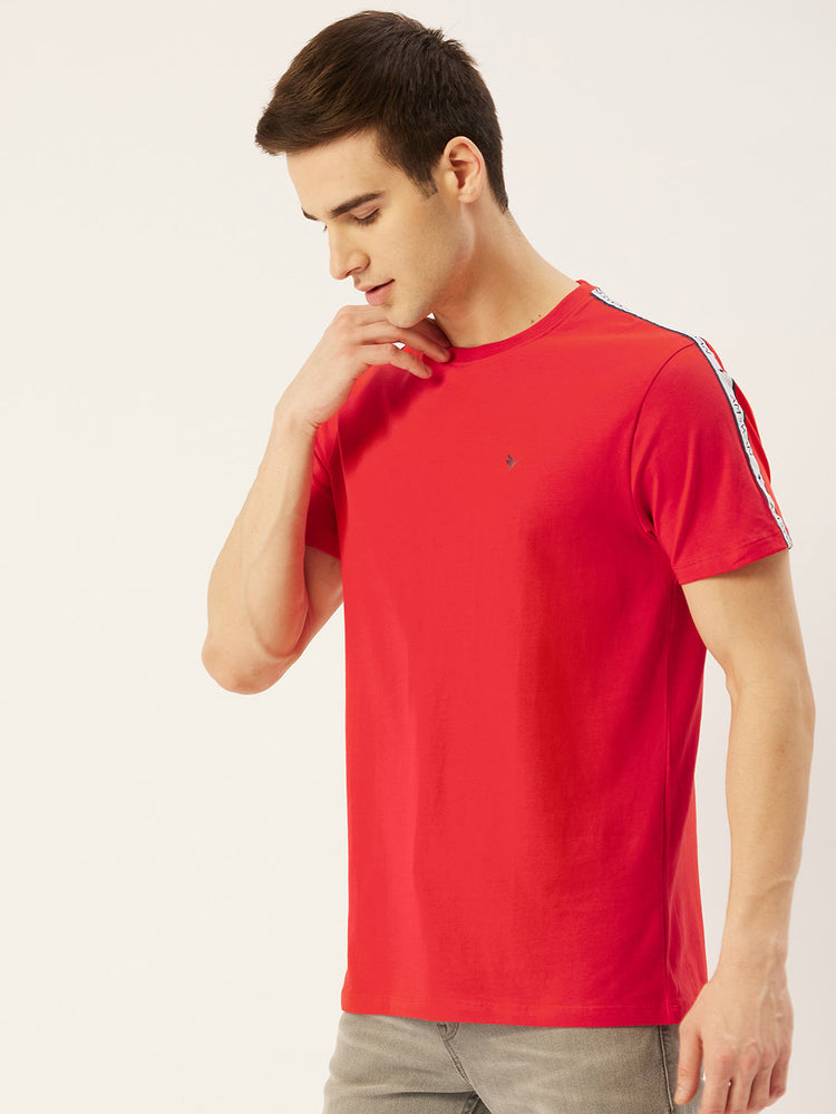 Mens Premium Cotton Lycra Half Sleeve Crew Neck T-Shirts
