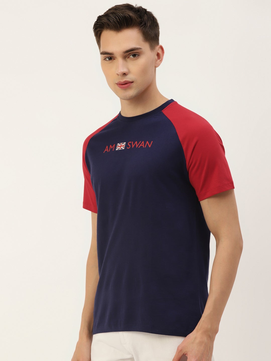 Men's Premium Cotton Printed Reglan Half Sleeve T-shirt