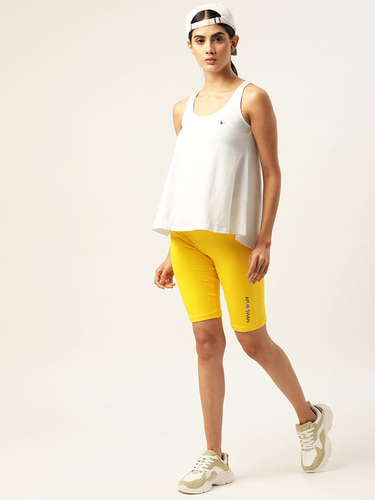 Womens Premium Cotton Lycra Smart Fit Sleeveless Solid Top