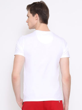 Men's Cotton Rich Lycra Smart Fit Graphic Half  Sleeve Crew Neck Tshirts
