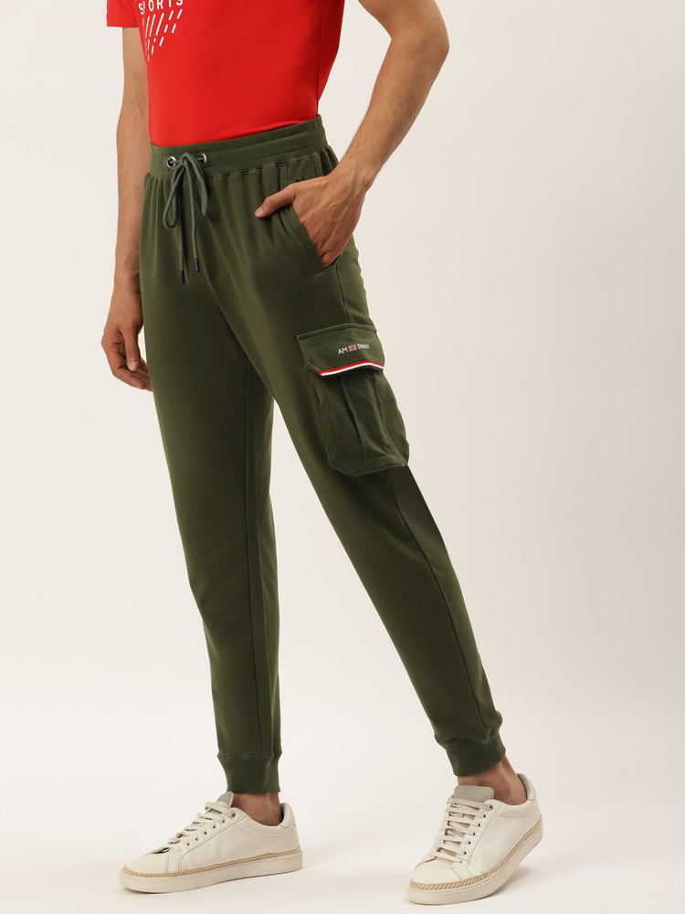 Mens Cotton Rich Lycra Cargo Track Pant