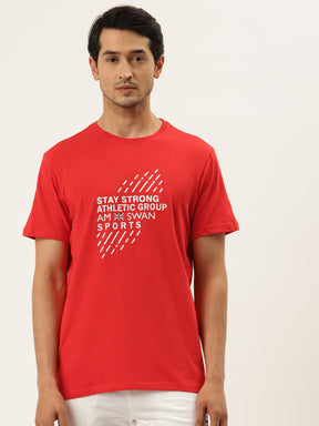 Men's Premium Cotton Lycra Smart Fit Printed Half Sleeve Tshirt