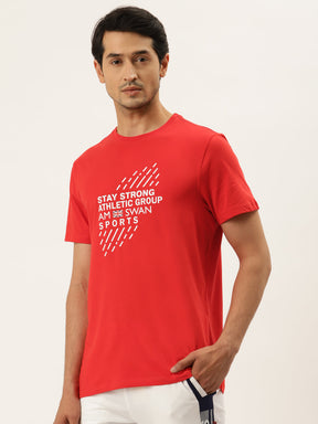 Men's Premium Cotton Lycra Smart Fit Printed Half Sleeve Tshirt