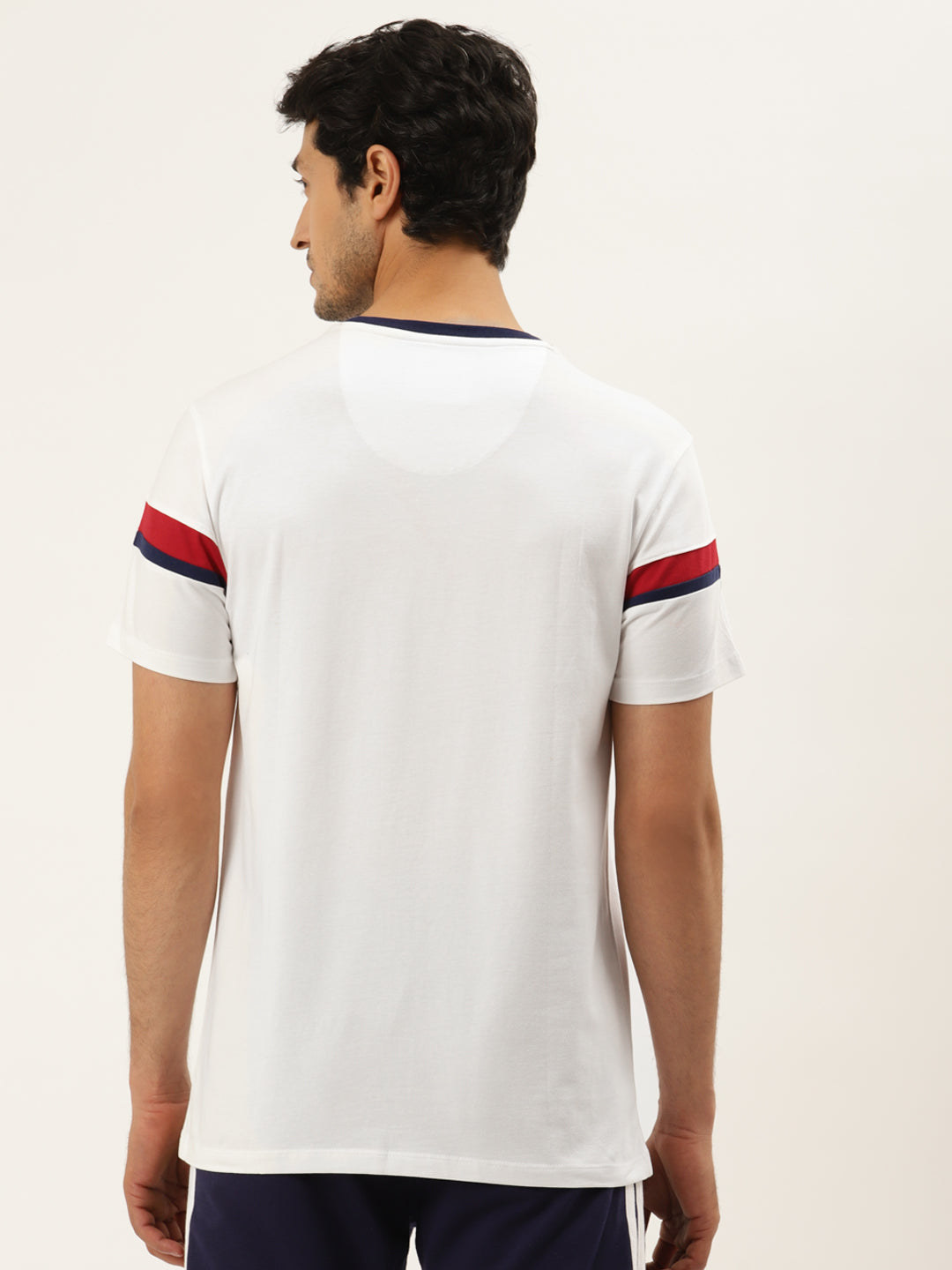 Men's Premium Cotton Lycra Smart Fit Printed Half Sleeve Crew Neck Tshirts
