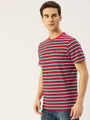 Mens Premium Cotton Striped Half Sleeve Crew Neck T-Shirts