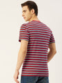 Mens Premium Cotton Striped Half Sleeve Crew Neck T-Shirts