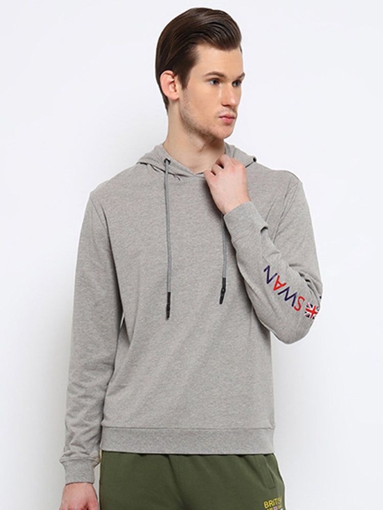 Mens Premium Cotton Printed Full Sleeve Hooded Sweatshirt